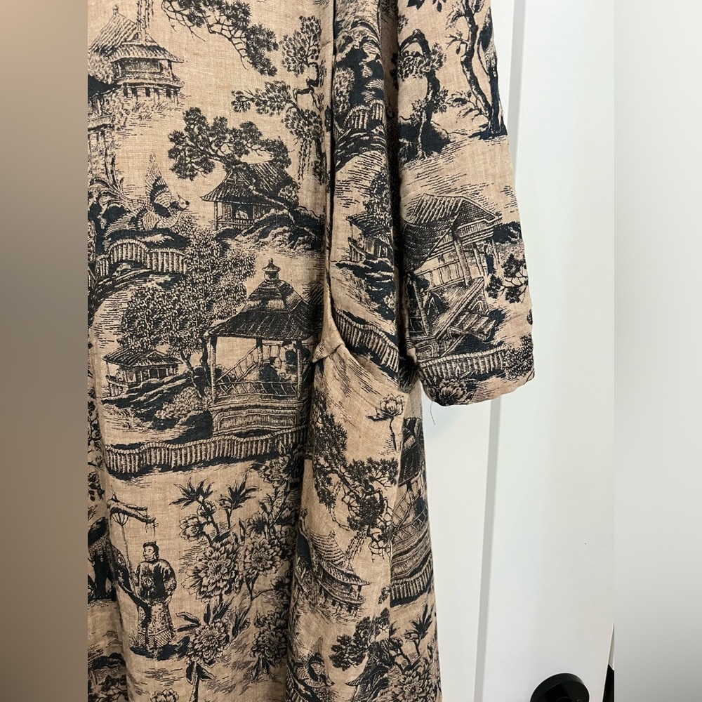 BUYKUD Vintage Asian Floral Cotton Midi Dress - Picture 7 of 9